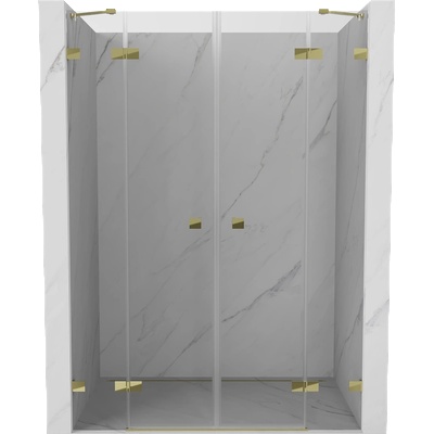 Mexen Lunar Двойни душ врати 140 см, прозрачни, златни - 834D-140-000-50-00 (834D-140-000-50-00)
