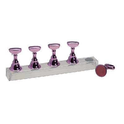 NailService Magnetický držák stojan pro prezentací tipů . Růžová metalíza, sada