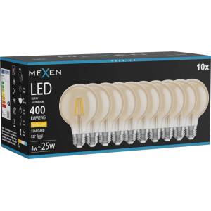 Mexen Vintis 10x крушка с нажежаема жичка LED E27, G80, 4W, Топла - 2700K, 400 lm, амбър (L155-E27-0427-50x10)