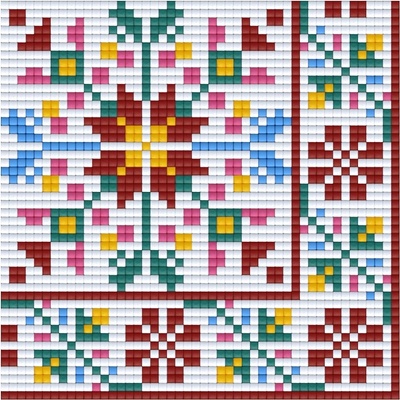 Bright Toys Креативен комплект с пиксели Bright Toys - Българска шевица, Кюстендилски мотиви, Pixel Classic (BE48005)