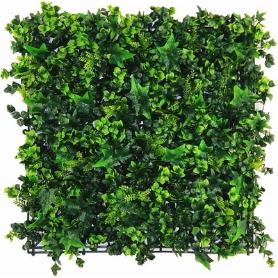 Umelá zelená stena MIX BREČŤAN trieda nehorľavosti C,4ks 50x50cm, 1m2