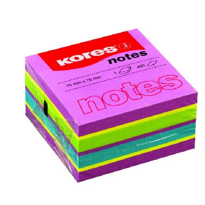 KORES Neonový bloček Cubo Spring 75x75mm 48464.02