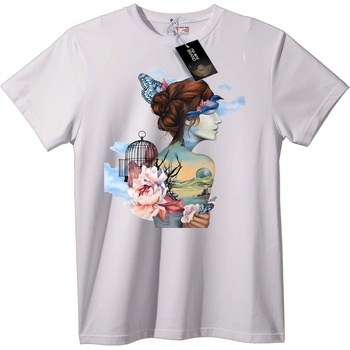 NOONEBRAND Тениска Мечтателно Флорално Изкуство Жена - 2XL, Black