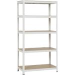 Carmen Метален стелаж Carmen CR-1016 - 180х90х45 см, до 250 кг на рафт - бял - mebeli-nikol