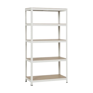 Carmen Метален стелаж Carmen CR-1016 - 180х90х45 см, до 250 кг на рафт - бял - mebeli-nikol