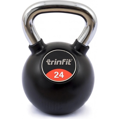 TRINFIT Kettlebell kov / guma s chrom madlem PREMIUM 24 kg
