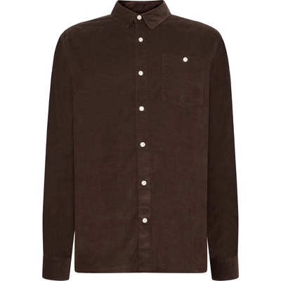 KnowledgeCotton Apparel Мъжка риза с копчета KnowledgeCotton Apparel Regular 26-Wales Corduroy Shirt - Chocolate Torte - размер XXL (033-2926-0114)