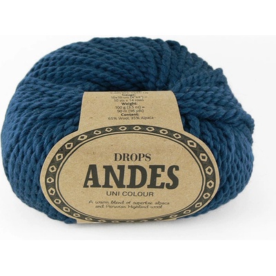 Příze Drops Andes uni colour 6928 - modrá