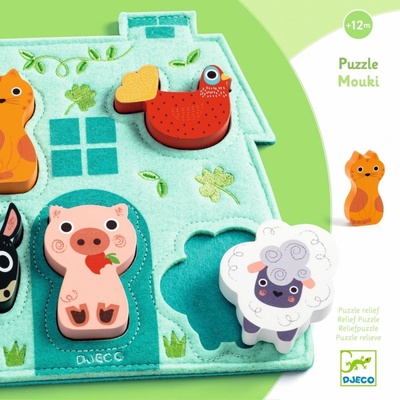 Djeco Wooden Puzzles Relief puzzles Mouki uni