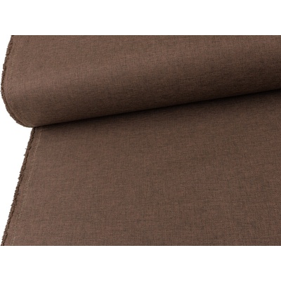 Mirtex Tkanina OXFORD LINEN 200/L20 Hnědá Choco šíře 160cm