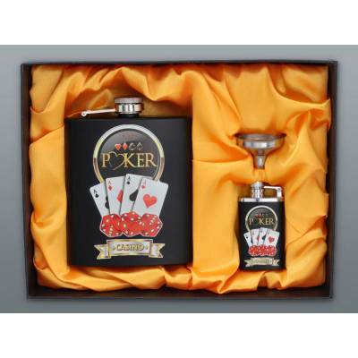 Súprava POKER ploskačka 210 ml so zapaľovačom