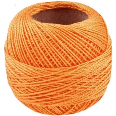 Niťárna Česká Třebová Háčkovací / vyšívací příze PERLOVKA 2182 světle oranžová, jednobarevná, 10g/85m