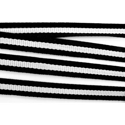 Lampas - čierno biela - šírka 1,2 cm