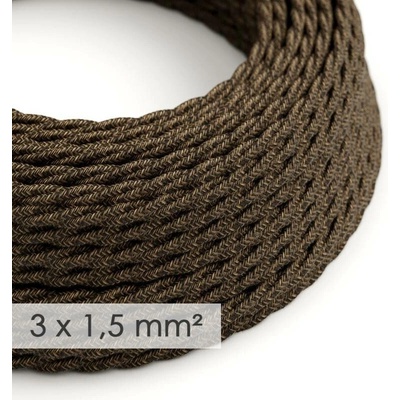 Creative Cables spirálový 3x1,5mm² len přírodní hnědá 1 m