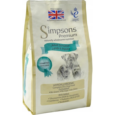 Simpsons Premium Adult Sensitive jehněčí & brambory 12 kg