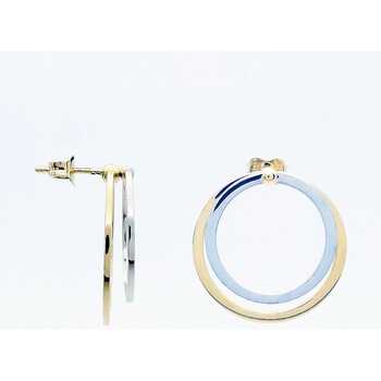 Šperk Holíč kruhové dvojfarebné zlaté napichovacie náušnice ZN73