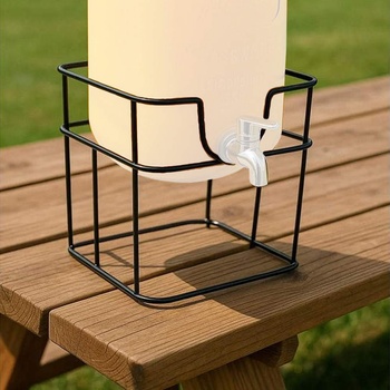 Черна метална стойка за диспенсъри с канелка