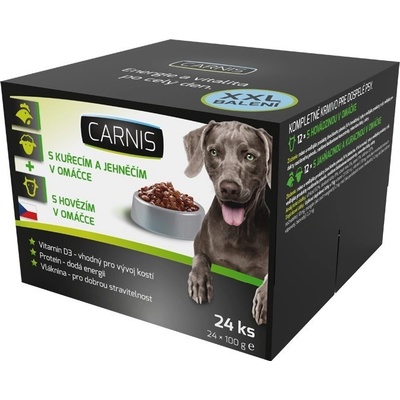 Carnis kuře jehněčí hovězí 24 x 100 g