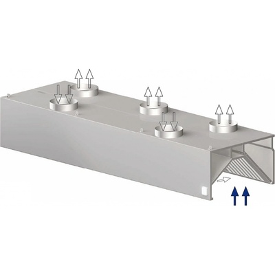 STALGAST Indukční digestoř nástěnná – skříňová 1400x1200x450 mm