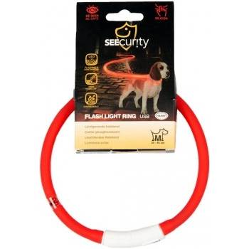 Duvoplus USB - светещ нашийник за кучета - червен, обиколка 45 см, Белгия - 1270002