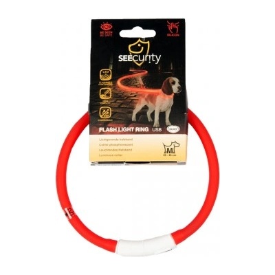 Duvoplus USB - светещ нашийник за кучета - червен, обиколка 45 см, Белгия - 1270002