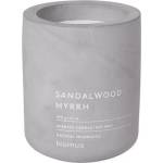 Blomus (Германия) Ароматна свещ BLOMUS FRAGA с аромат Sandalwood Myrrh - Ø9 х 11 см - цвят светлосив (BLOMUS 65657)