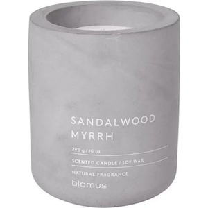 Blomus (Германия) Ароматна свещ BLOMUS FRAGA с аромат Sandalwood Myrrh - Ø9 х 11 см - цвят светлосив (BLOMUS 65657)