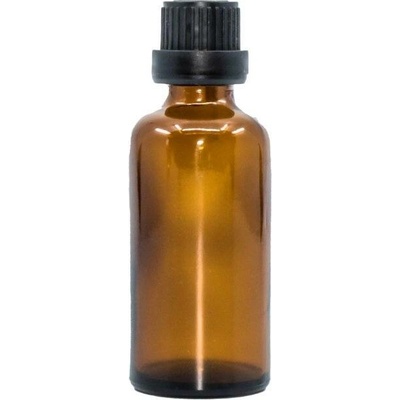 Bewit Lahvička skleněná hnědá lesklá kapátko černý uzávěr 50 ml