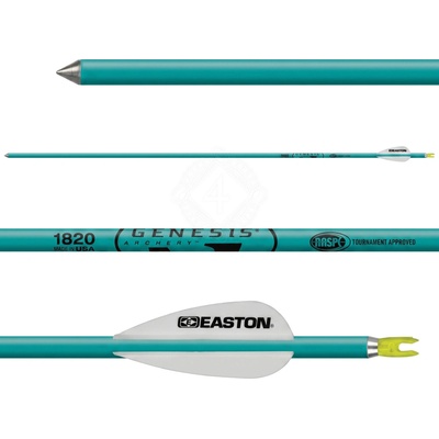 Easton Sada 6ks hliníkových šípů 30" Easton Genesis NASP 1820 Teal