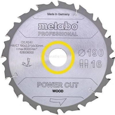 METABO Pílový kotúč pre okružné píly HW/CT 160x20, 30 WZ 5°