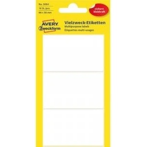 Avery Zweckform Mini Labels in Sheets for Handwriting, 66 x 38mm, White, 18 Pieces -3084