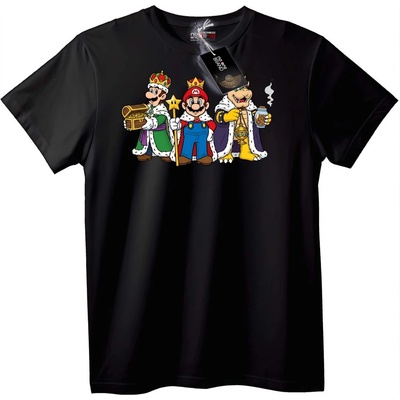 NOONEBRAND Тениска Mario, Luigi & Wario Крале - M, White