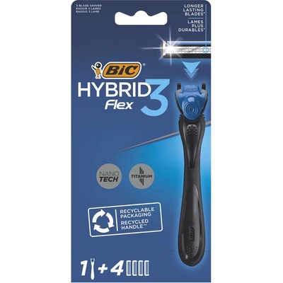 BIC Самобръсначка BIC Hybrid 3 Flex, многократна употреба, за мъже, 4 броя (3913010)