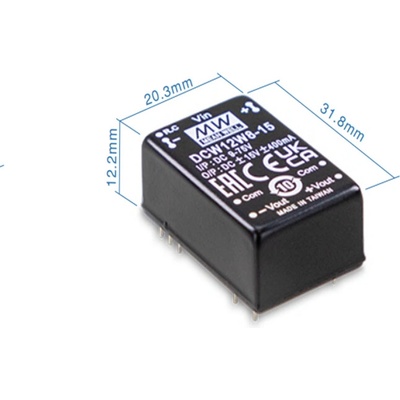 Mean Well DCW12W8-15 Měnič DC/DC modulový 12W 15V