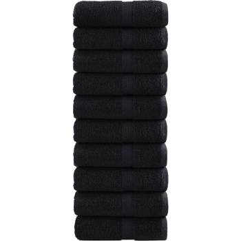 vidaXL Премиум кърпи за гости SOLUND 10 бр. Черни 30x50 см 600 г/м2 (137424)