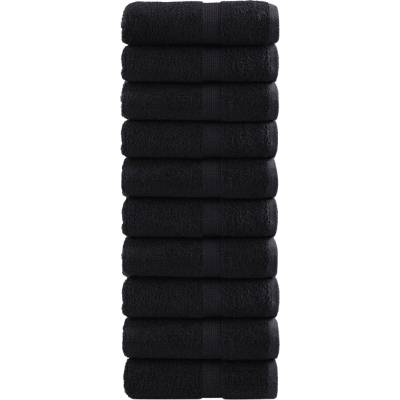 vidaXL Премиум кърпи за гости SOLUND 10 бр. Черни 30x50 см 600 г/м2 (137424)