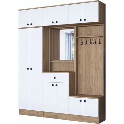 Sconto Predsieňová zostava ELA 10 biela/orech