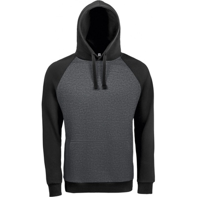 Sol's SEATTLE Unisexová mikina SL02998 Charcoal melange / Black