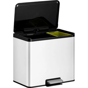 EKO-Europe Кош за разделно събиране на отпадъци EKO ESSENTIAL с педал (20 + 9 л) - бял (EKO 822829 - White)