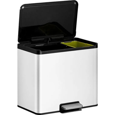 EKO-Europe Кош за разделно събиране на отпадъци EKO ESSENTIAL с педал (20 + 9 л) - бял (EKO 822829 - White)
