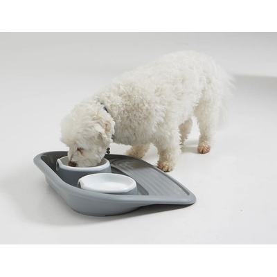 SAVIC Bulter- Комплект купи за хранане + подложка за котки и кучета от дребни породи 2х300 мл