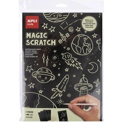 Apli Škrabací obrázky Magic Scratch fluorescenční Kids