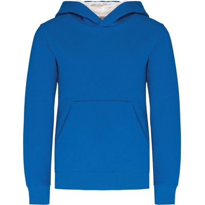 Kariban K453 detská kontrastná mikina s kapucňou light royal blue/white