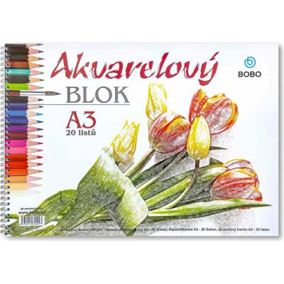 Bobo sešit Akvarelový blok A4 čistý 20 listů