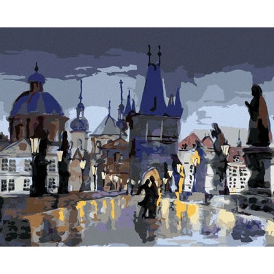 Zuty Malování Podle Čísel Abstraktní Karlův Most Ii 80 x 100 Cm Plátno