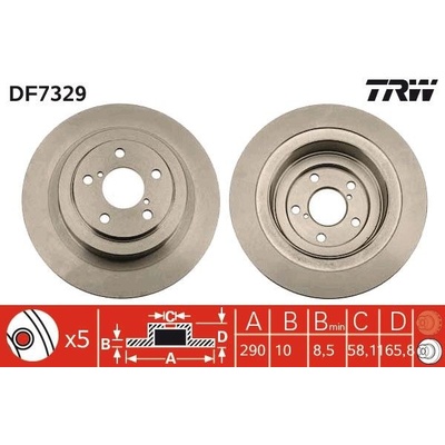 Brzdový kotúč TRW DF7329