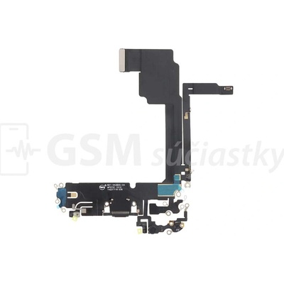 Flex kábel nabíjania iPhone 15 Pro Max - nabíjací konektor, mikrofón Farba: Čierna