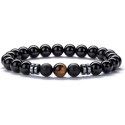 Daniel Dawson korálkový Edmond achát a tygří oko NR1133/19 černá