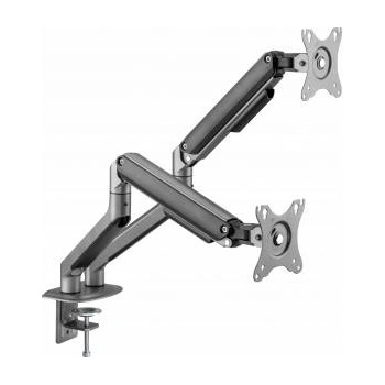 Gembird Desktop frame for two monitors - adjustable 17-32inch lifting up to 9kg gray color