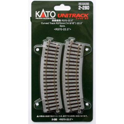 Kato H0 Unitrack 2 280 zahnutá koľaj 4 ks